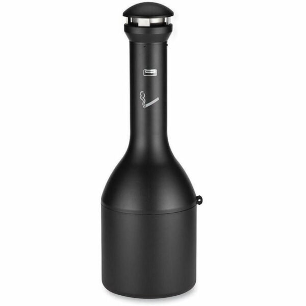 Rubbermaid Commercial Traditional Smoking Receptacle 4.10 gal Capacity - 39" Height x 13" Width - Metal - Black - 1 Each (9W3300BK)