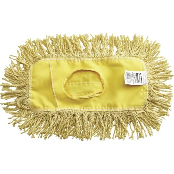 Rubbermaid Commercial Trapper Blend Dust Mop 5" Width x 24" Length - Yarn, Cotton, Plastic - 12 / Carton (J15300YELCT)