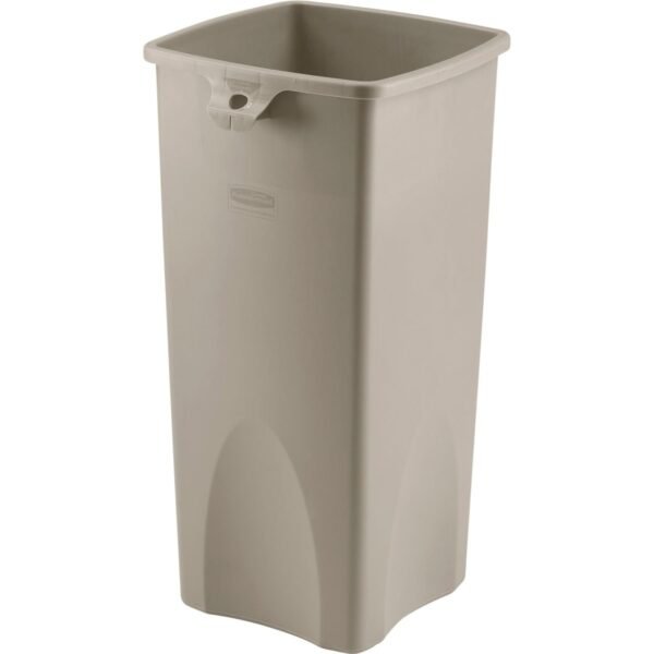 Rubbermaid Commercial Untouchable Square Container 23 gal Capacity - Square - Durable, Crack Resistant - 32.9" Height x 16.5" Width x 15.5" Depth - Plastic - Beige - 3 / Carton...