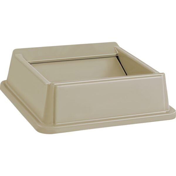 Rubbermaid Commercial Untouchable Square Swing Top Square - Beige - 1 Each (266400BG)