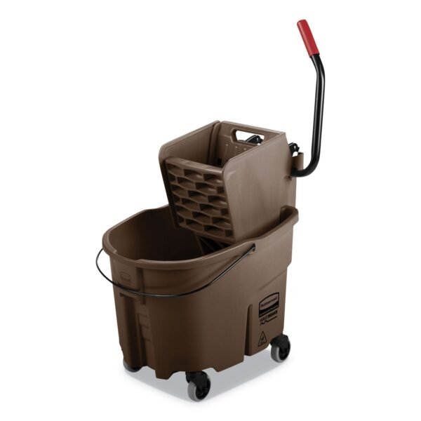 Rubbermaid Commercial WaveBrake 2.0 Bucket/Wringer Combos, Side-Press, 35 qt, Plastic, Brown (FG758088BRN)