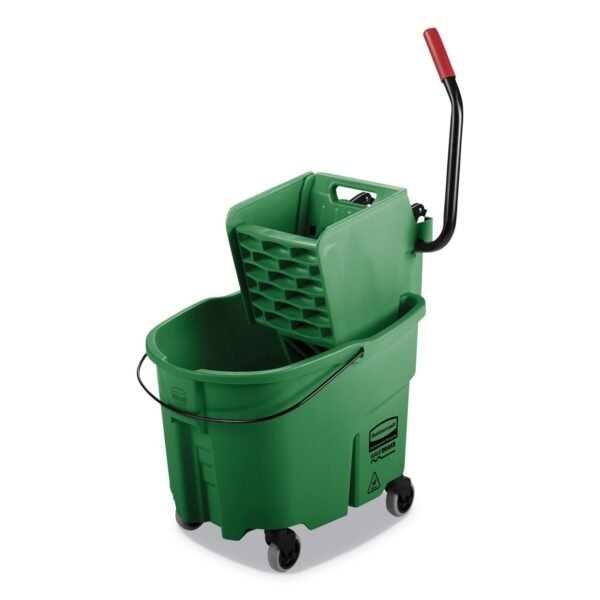 Rubbermaid Commercial WaveBrake 2.0 Bucket/Wringer Combos, Side-Press, 35 qt, Plastic, Green (FG758888GRN)