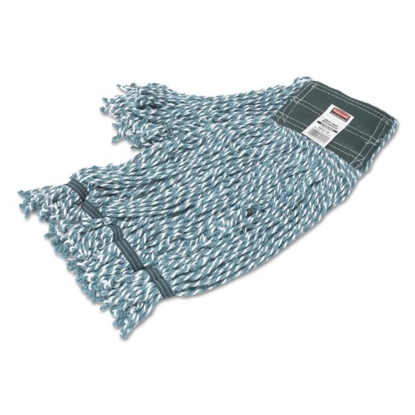 Rubbermaid Commercial Web Foot String Mop Heads, Microfiber, Green, Medium, 5-in. Green Headband, 6/CT (A85206GRE)