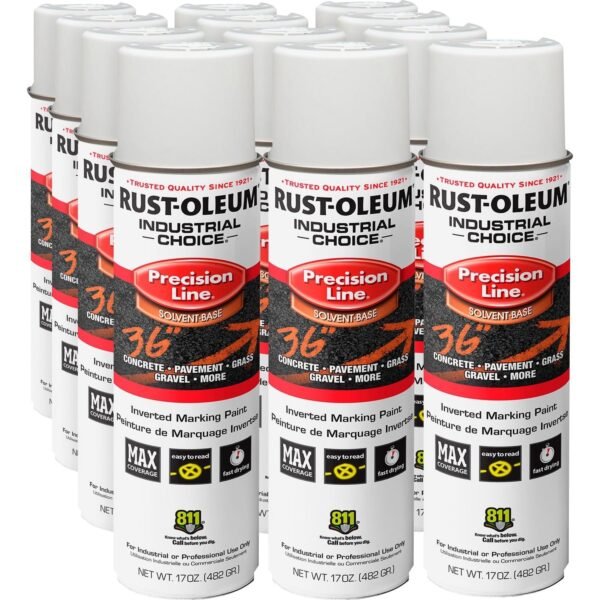 Rust-Oleum Color Precision Line Marking Paint Liquid - White - 17 fl oz - 12 / Carton (203030VCT)