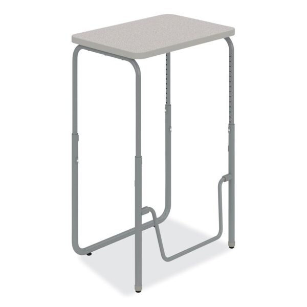 Safco AlphaBetter 2.0 Height-Adjustable Student Desk with Pendulum Bar, 27.75" x 19.75" x 29" to 43", Pebble Gray (1223GR)
