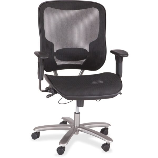 Safco Big & Tall All-Mesh Task Chair High Back - Black - Armrest - 1 Each (3505BL)