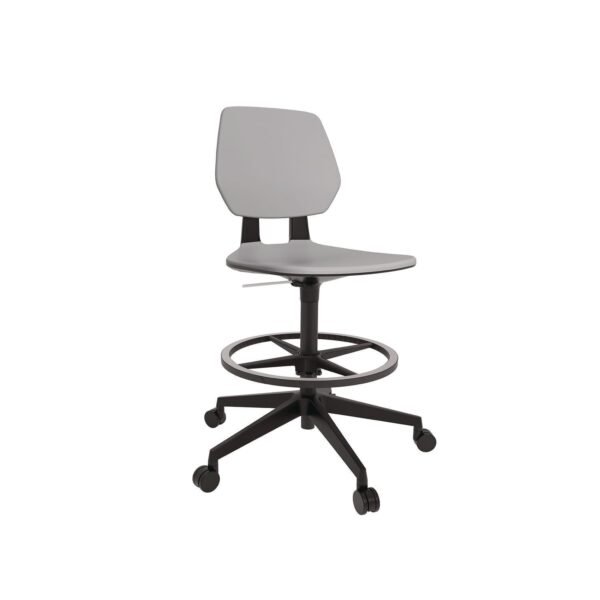 Safco Commute Extended Height Task Chair, Supports Up to 275 lbs, 18.25" to 22.25" Seat Height, Gray/Black (7827GR)