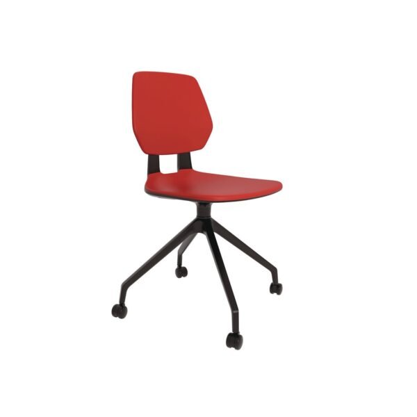 Safco Commute Guest Chair, Supports Up to 275 lbs, 19" Seat Height, Red Seat, Red Back, Black Base (7826RD)