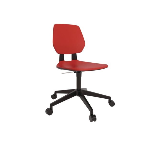Safco Commute Task Chair, Supports Up to 275 lbs, 18.25" to 22.25" Seat Height, Red Seat, Red Back, Black Base (7825RD)
