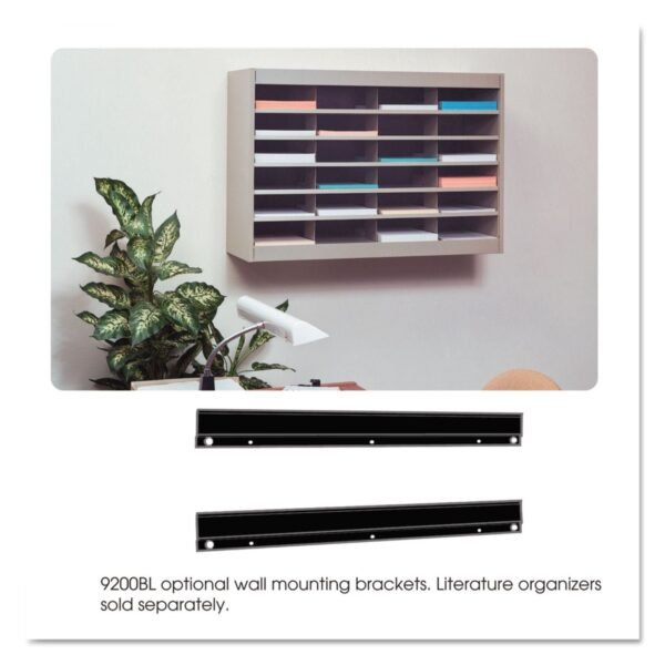 Safco E-Z Stor Steel Project Centers, Wall Mount Bracket Set, Black (9200BL)