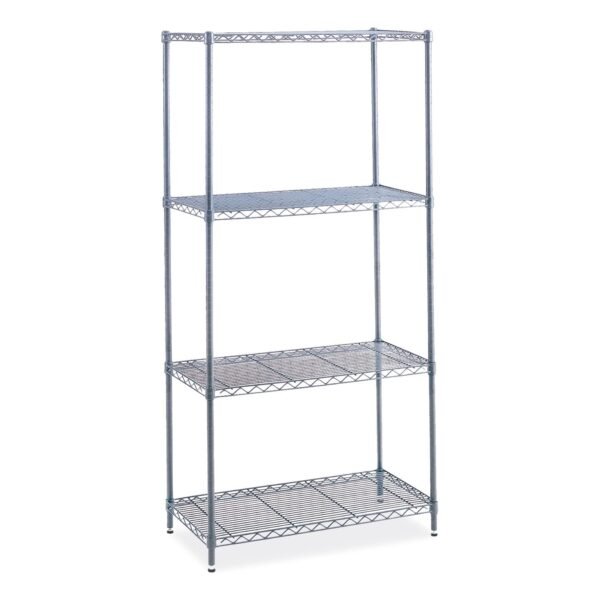 Safco Industrial Wire Shelving, Four-Shelf, 48w x 18d x 72h, Metallic Gray (5291GR)