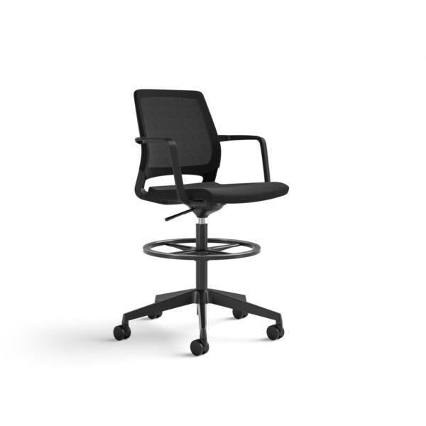 Safco Medina Extended Height Office Chair 33" Height x 18" Width x 18" Depth Seat, 16" Height x 18" Width Back, 48" Height x 28" Width x 28" Depth Chair - Finish: Brushed...