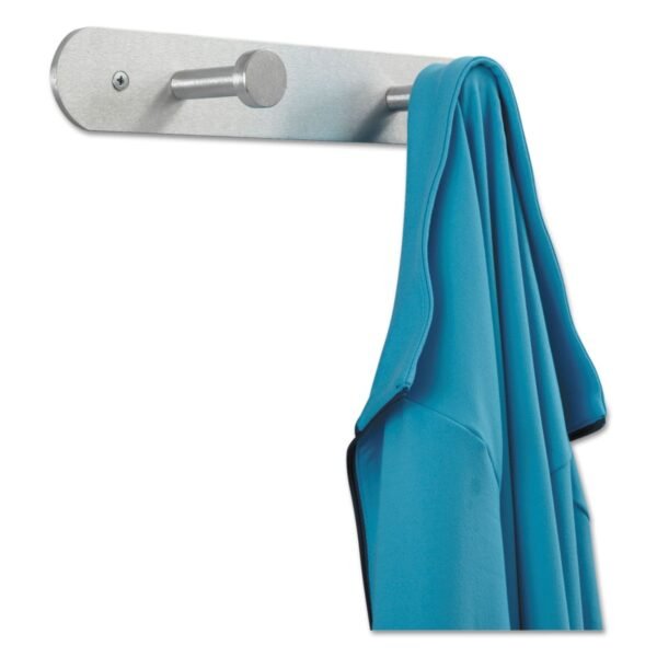 Safco Nail Head Wall Coat Rack, Two Hooks, Metal, 12w x 2.75d x 2h, Satin (4200)