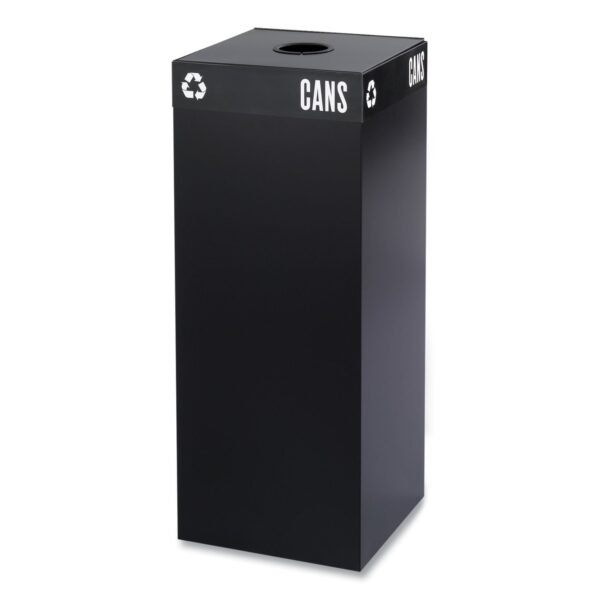Safco Public Square Recycling Receptacles, Can Recycling, 37 gal, Steel, Black (2983BL)