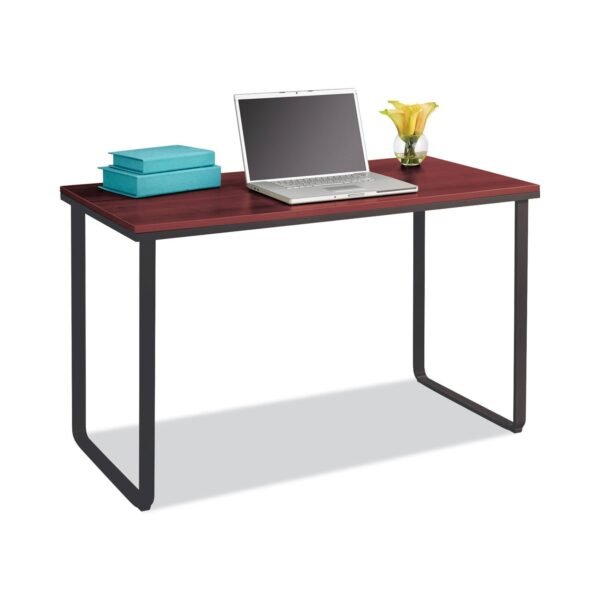 Safco Steel Desk, 47.25" x 24" x 28.75", Cherry/Black Rectangle Top - U-shaped Base - 2 Legs - 150 lb Capacity - 47.25" Table Top Width x 24" Table Top Depth x 0.75" Table Top...