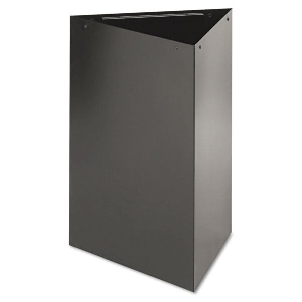 Safco Trifecta Waste Receptacle, 38" High Base, 21 gal, Steel, Black (9553BL)