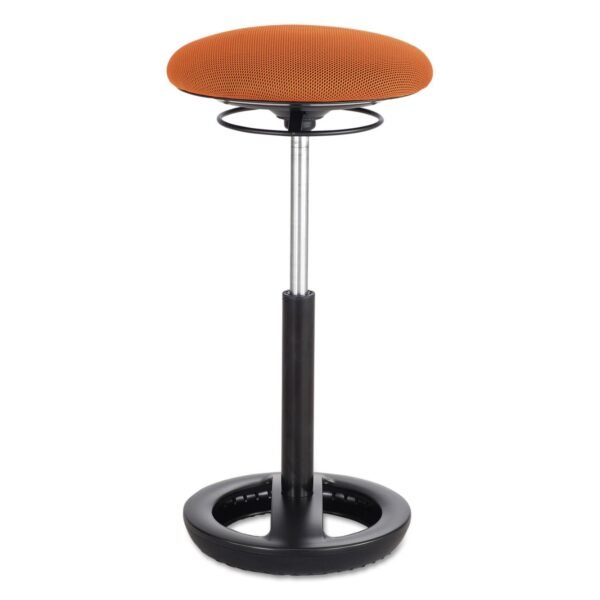 Safco Twixt Extended-Height Ergonomic Chair, Supports Up to 250 lb, 22" to 32" Seat Height, Orange Seat, Black Base (3001OR)