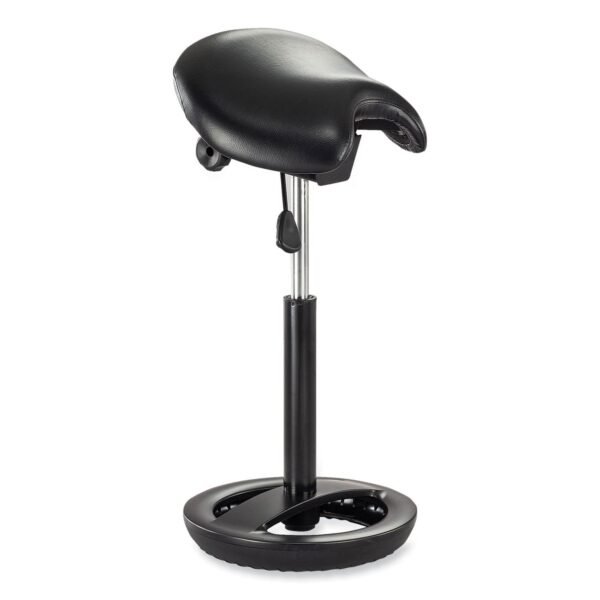 Safco Twixt Extended-Height Saddle Seat Stool, Backless, Supports Up to 300 lb, 22.9" to 32.7" Seat Height, Black Seat (3006BV)