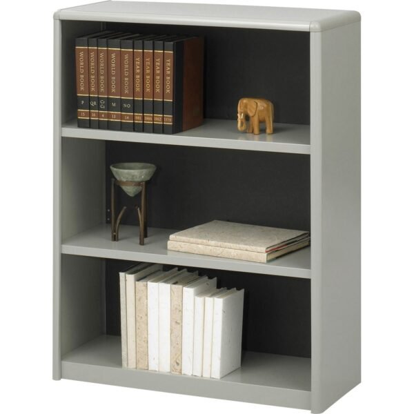 Safco ValueMate Bookcase 31.8" Width x 13.5" Depth x 41" Height - 3 x Shelf(ves) - Gray - Steel, Fiberboard, Plastic - Assembly Required (7171GR)