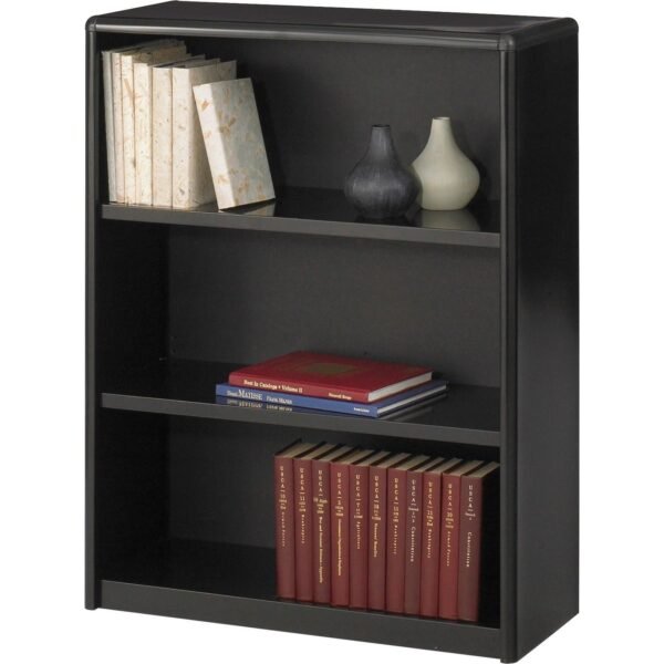 Safco ValueMate Bookcase 31.8" Width x 13.5" Depth x 41" Height - 3 x Shelf(ves) - Black - Steel, Fiberboard, Plastic - Assembly Required (7171BL)