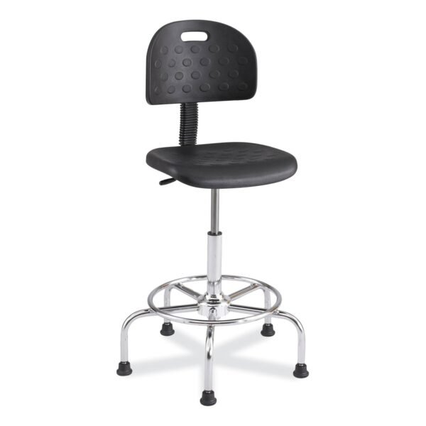 Safco Workfit Economy Industrial Chair, Supports Up to 400 lb, 22" to 30" Seat Height, Black Seat, Black Back, Silver Base (6950BL)