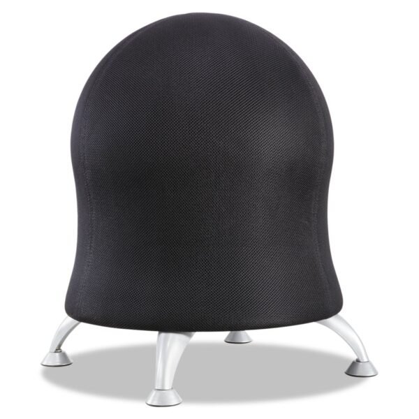 Safco Zenergy Ball Chair, Backless, Supports Up to 250 lb, Black Fabric Seat, Silver Base (4750BL)