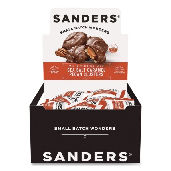 Sanders Small Batch Wonders Snack-Size Sea Salt Caramel Pecan Cluster, 48 Pieces, 24 oz Box (MRY27160)