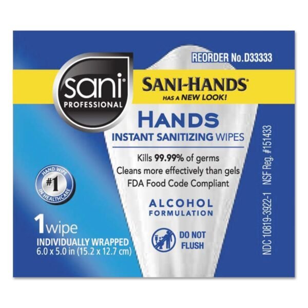 Sani D33333 Hands Instant Sanitizing Wipes