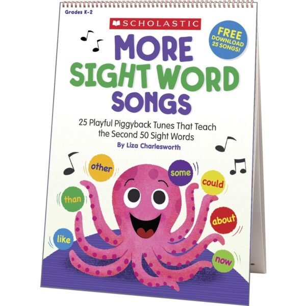 Scholastic K-2 More Sight Words Flip Chart/CD Theme/Subject: Fun - Skill Learning: Songs, Sight Words - 1 Each (1338317105)