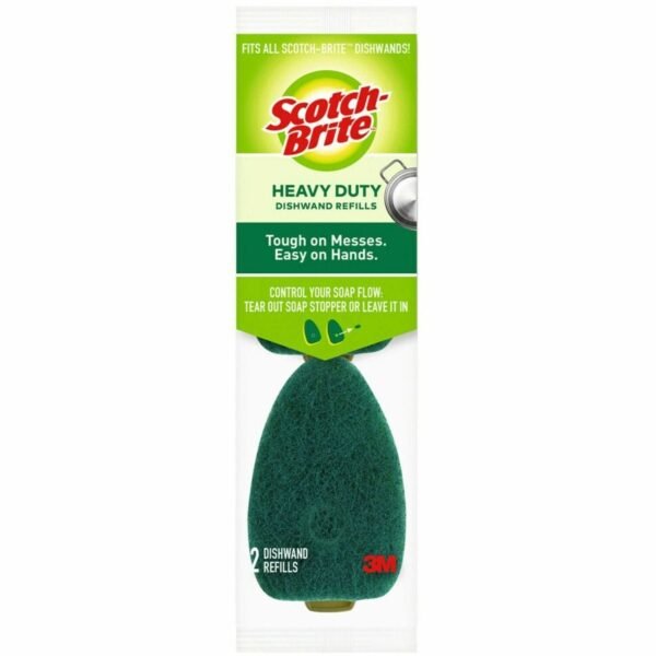 Scotch-Brite Heavy-Duty Dishwand Refills 2.9" Height x 2.2" Width - 2/Pack - 7 / Carton - Green (4817RSCCT)