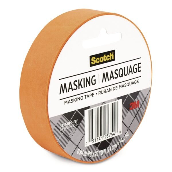 Scotch Expressions Masking Tape, 3" Core, 0.94" x 20 yds, Tangerine (3437ORG)