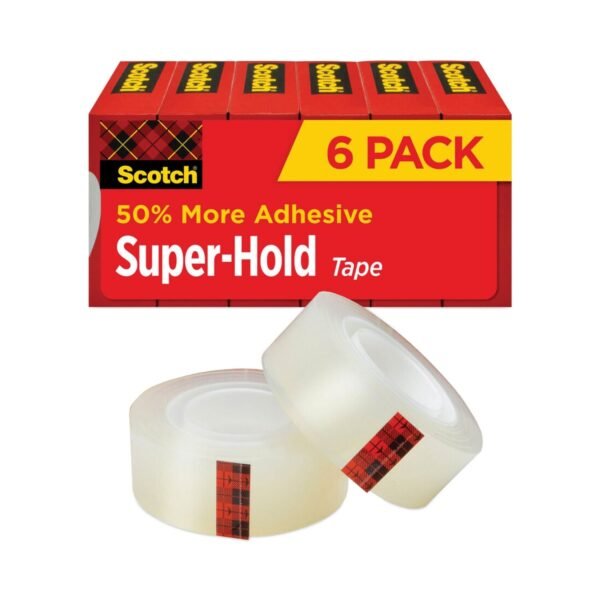 Scotch Super-Hold Tape Refill, 1" Core, 0.75" x 27.77 yds, Transparent, 6/Pack (700K6)