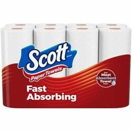 Scott Choose-A-Sheet Paper Towels 100 Sheets/Roll - White - Paper, Fiber - 12 / Pack (55416)