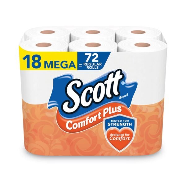 Scott® ComfortPlus Toilet Paper, 1-Ply, 425 Sheets, 18 Rolls (5425849729)