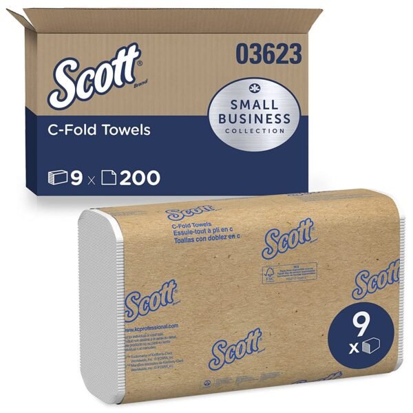 Scott® Essential C-Fold Paper Towels, 1-Ply, White, 1800 Towels (03623)
