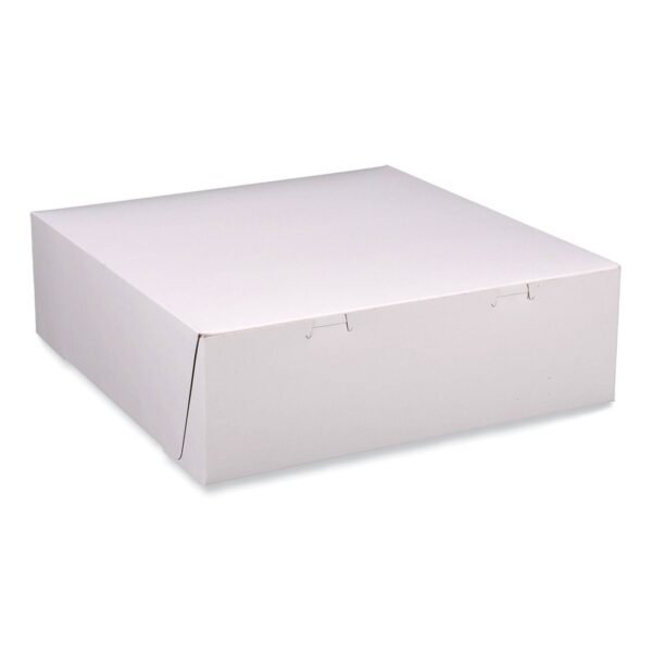 SCT Bakery Boxes, Standard, 12 x 12 x 4, White, Paper, 100/Carton (1585)