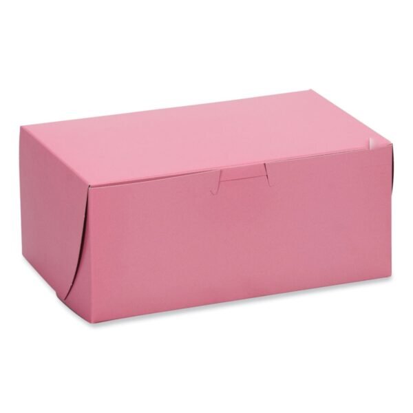 SCT Pink One-Piece Non-Window Bakery Box, 7 x 7 x 4, Pink, Paper, 250/Carton (0821)