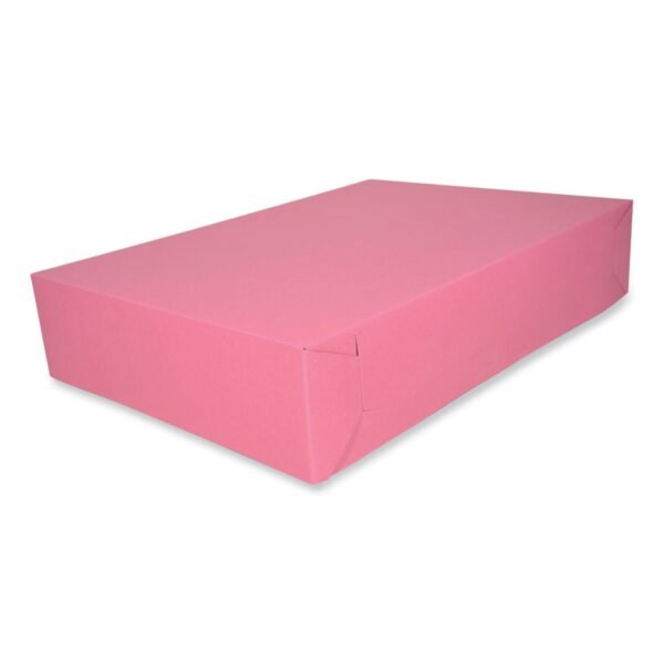 SCT Pink Two-Piece Non-Window Bakery Box, 19.5 x 14 x 4, Pink, Paper, 100/Carton (0894)