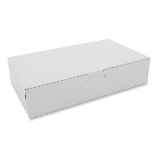 SCT White One-Piece Non-Window Bakery Boxes, 10 x 6 x 2.25, White, Paper, 250/Carton (0967)