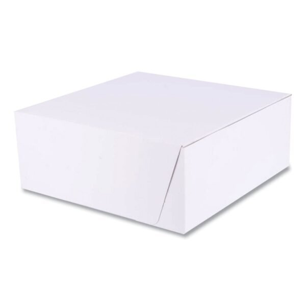 SCT White One-Piece Non-Window Bakery Boxes, Standard, 10 x 10 x 4, White, Paper, 100/Bundle (1573)