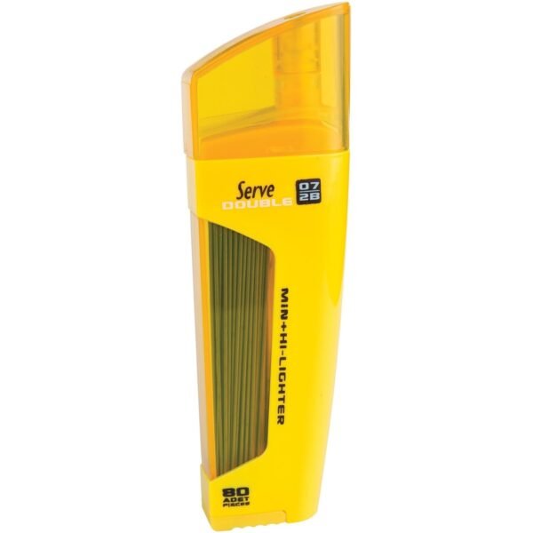 Serve Double Leads & Highlighter 0.7 mm Lead Size - Yellow Ink - Black Lead - 1 Each (FMS0710)