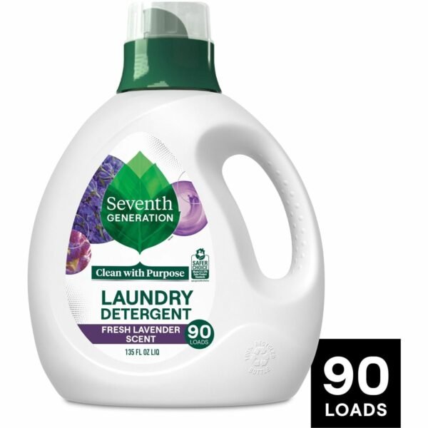 Seventh Generation Lavender Natural Laundry Detergent Ready-To-Use - 135 fl oz (4.2 quart) - Lavender Scent - 1 Each - Hypoallergenic, Non-irritating, Bio-based, Kosher - White,...