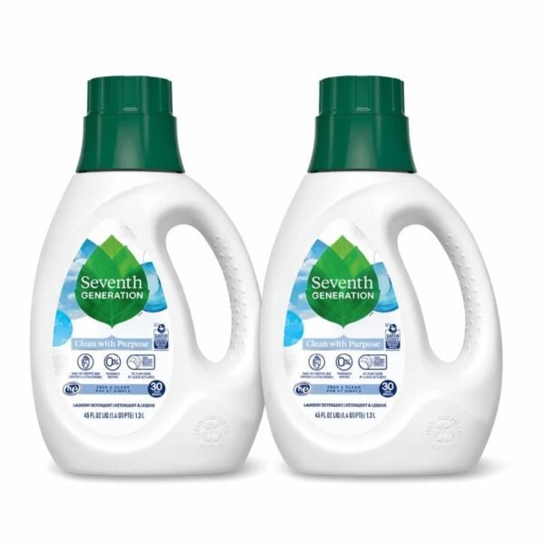 Seventh Generation Liquid Laundry Detergent Free & Clear 45 oz Pack of 2