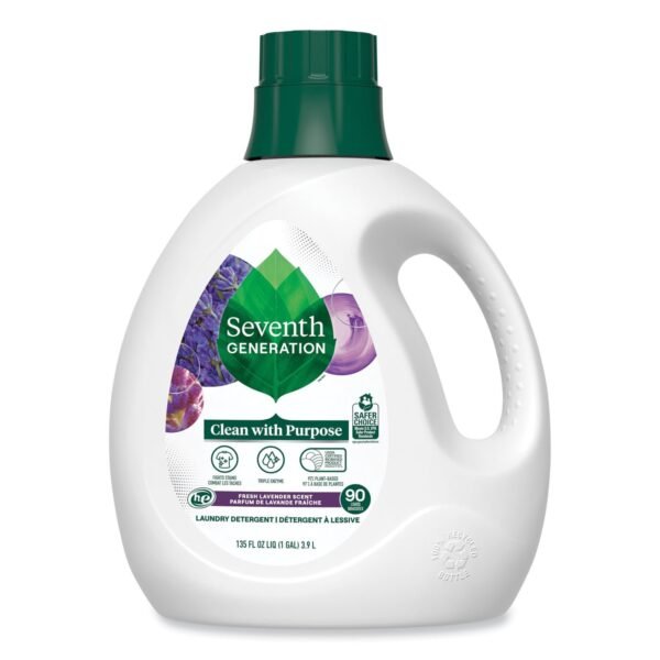 Seventh Generation Natural Liquid Laundry Detergent, Fresh Lavender, 135 oz Bottle, 4/Carton (45064CT)