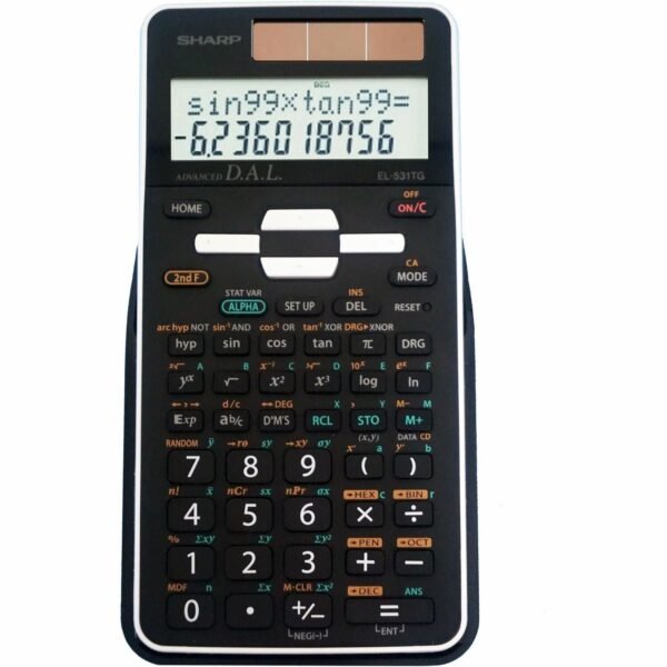 Sharp Scientific Calculator with 2-line Display 273 Functions - Durable, 3-D Light Reflecting Cover - 2 Line(s) - 12 Digits - LCD - Battery/Solar Powered - Battery Included -...