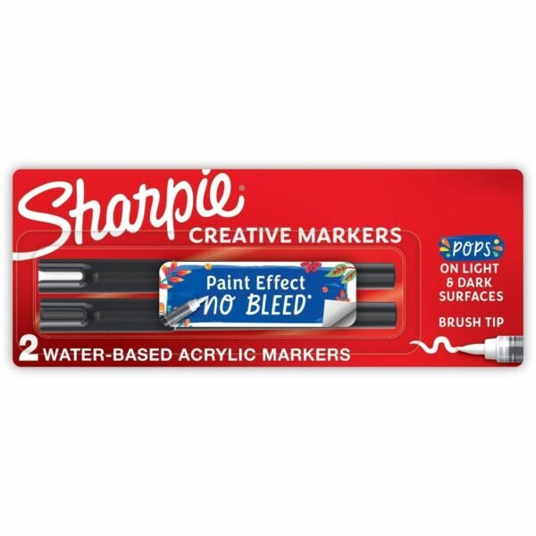Sharpie Creative Markers Brush Marker Point - Assorted Ink - Acrylic Based, Water Based - 2 / Pack (2196903)
