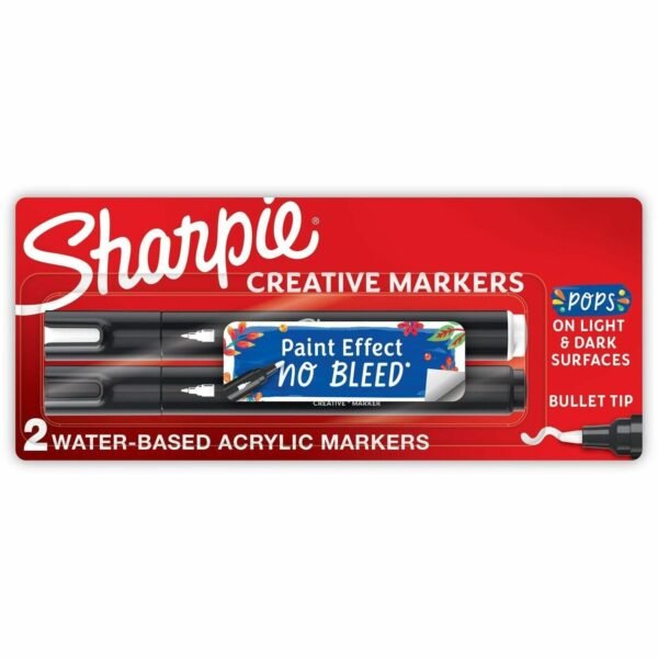Sharpie Creative Markers, Water-Based Acrylic Markers, Bullet Tip Bold Bullet Marker Point - Assorted Ink - Water Based - 2 / Pack (2196906)
