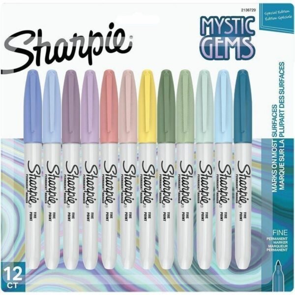 Sharpie Mystic Gems Permanent Markers Fine Marker Point - Multi Ink - 12 / Pack (2136729)