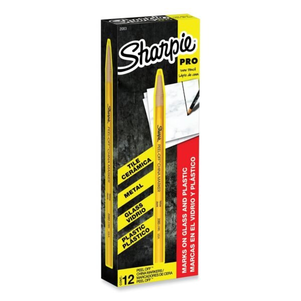 Sharpie Peel-Off China Markers, Yellow, Dozen (2083)