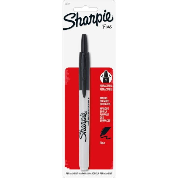 Sharpie Precision Permanent Marker Fine Marker Point - Retractable - Black Ink - 6 / Box (32721PPBX)